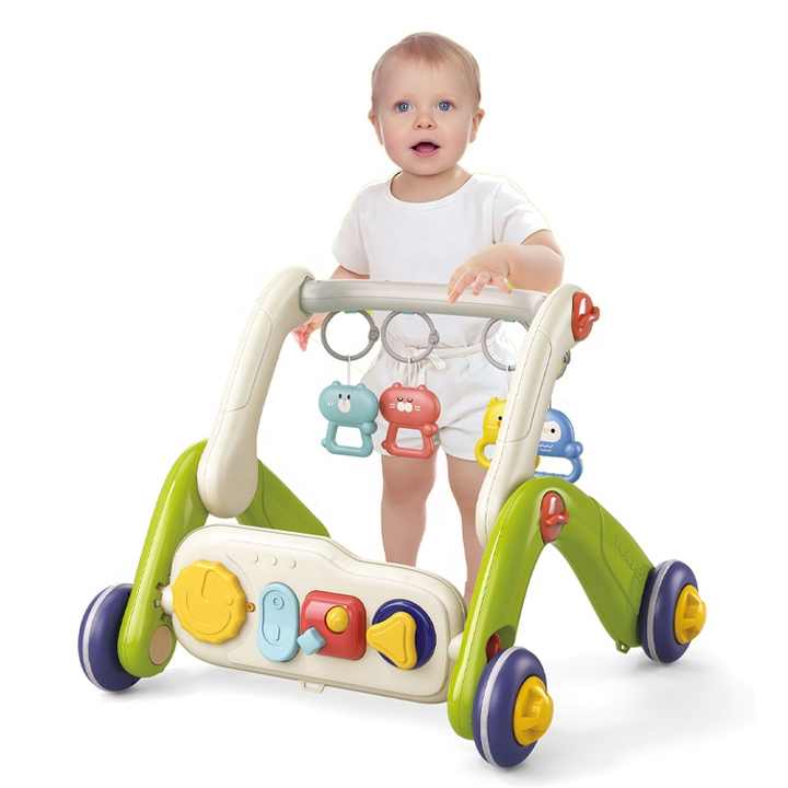 2-in-1 Baby Activity Walker with Music, Lights & Detachable Toy Panel for Toddler Walking Support